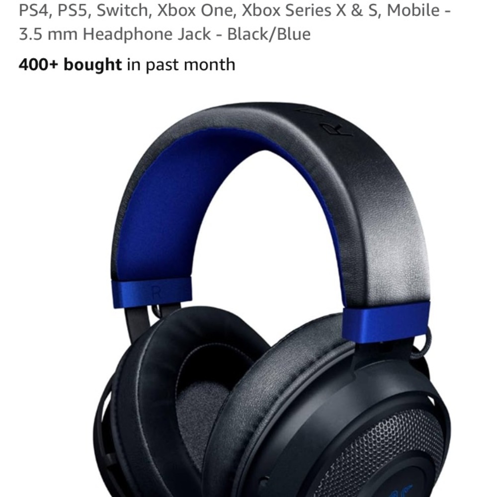 Razer Black and Blue Gaming Headset with Comfort and Style